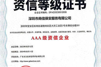 AAA资信证书